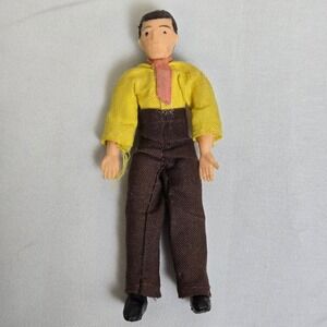 Vtg Rubber Bendable Dollhouse Man Figure, 4"